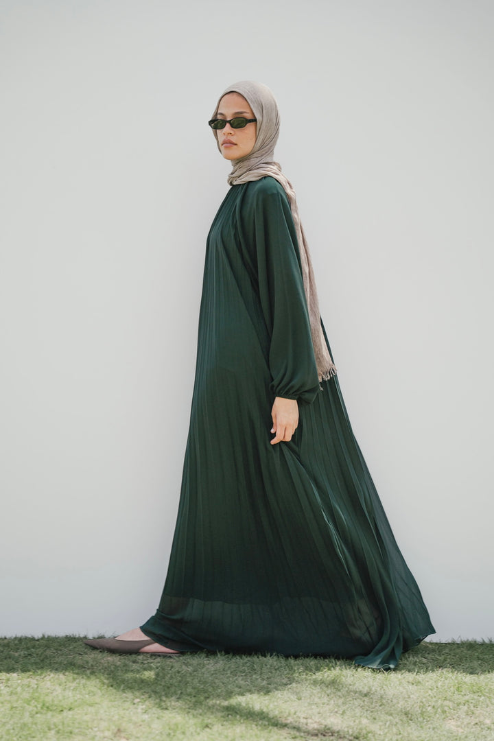 Pleated Chiffon Maxi Dress C0548