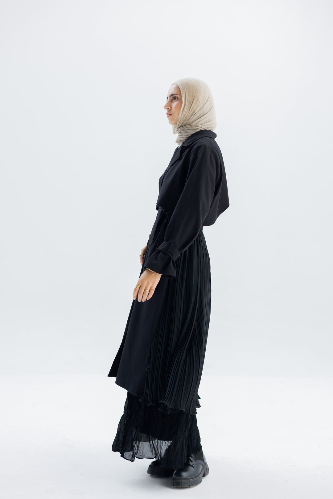 Pleated Trench Coat C0445