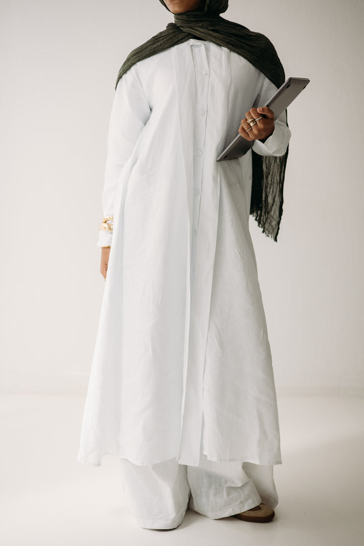 Maxi Tie-Linen Shirt C0432