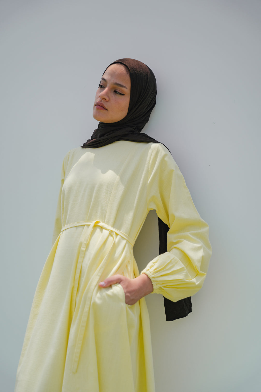 Voluminous Linen Dress C0540
