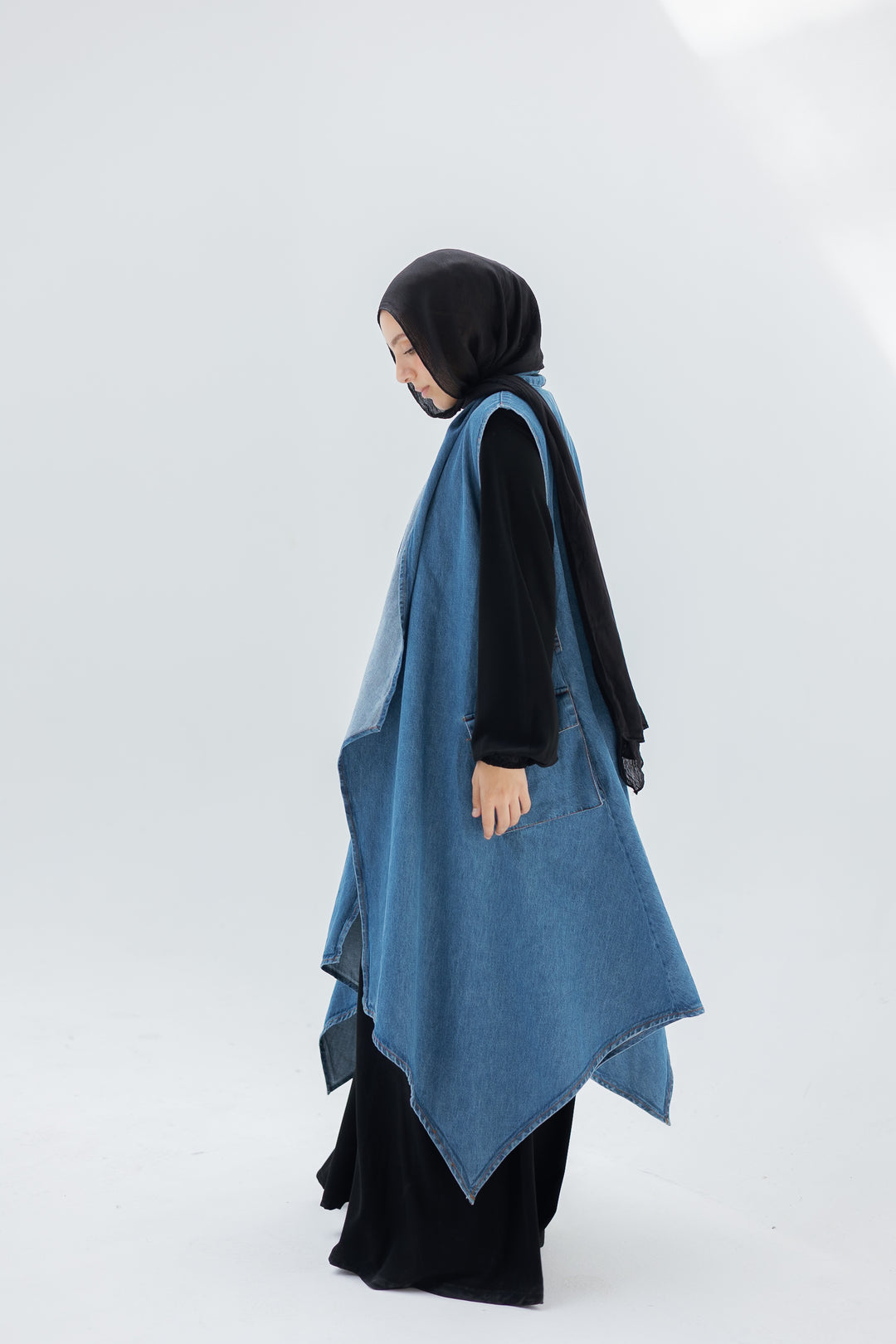 Denim Asymmetrical Vest C0435