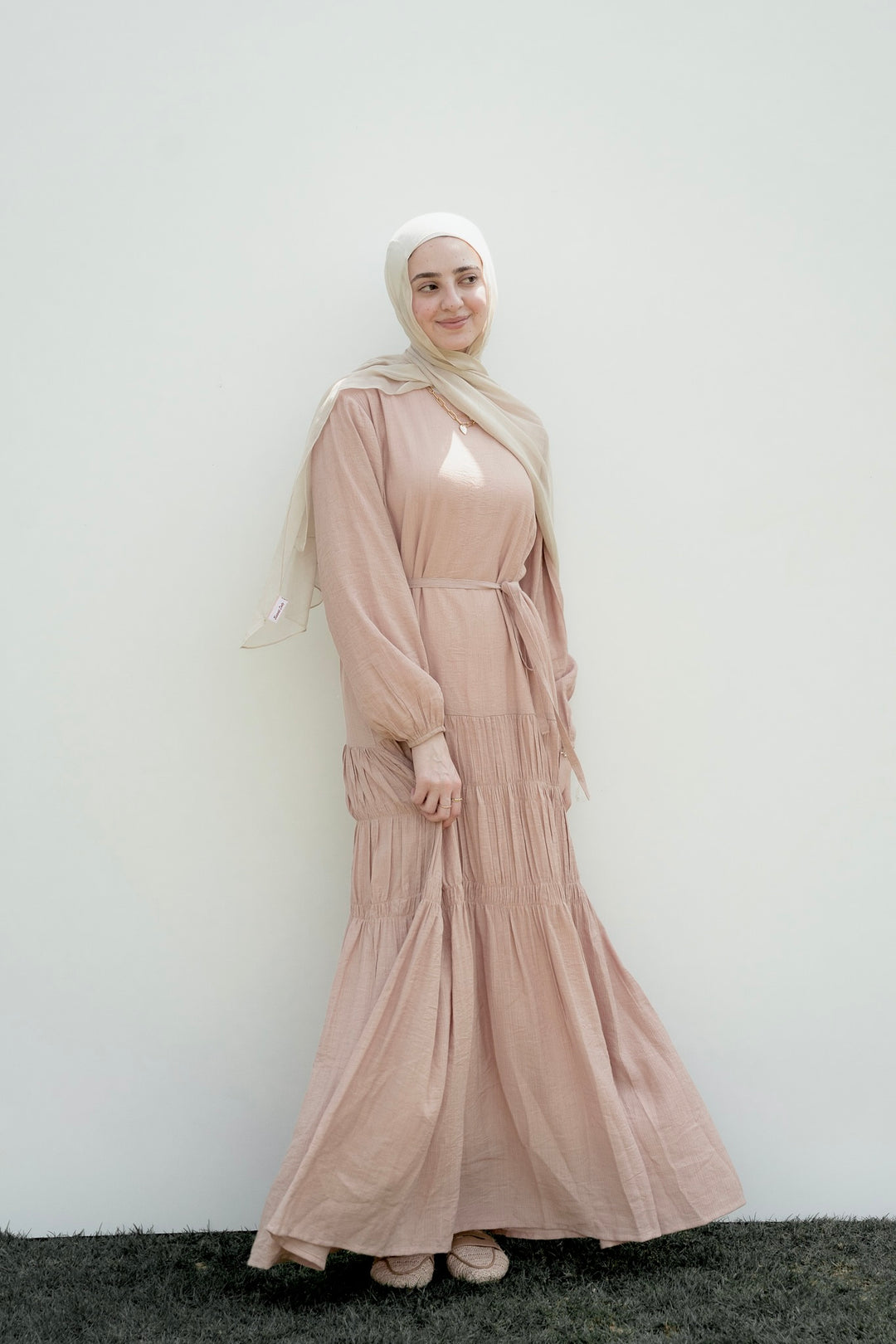 Textured Gathered Maxi Dress C0545