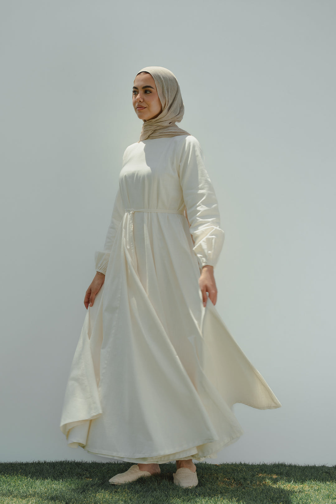 Voluminous Linen Dress C0540
