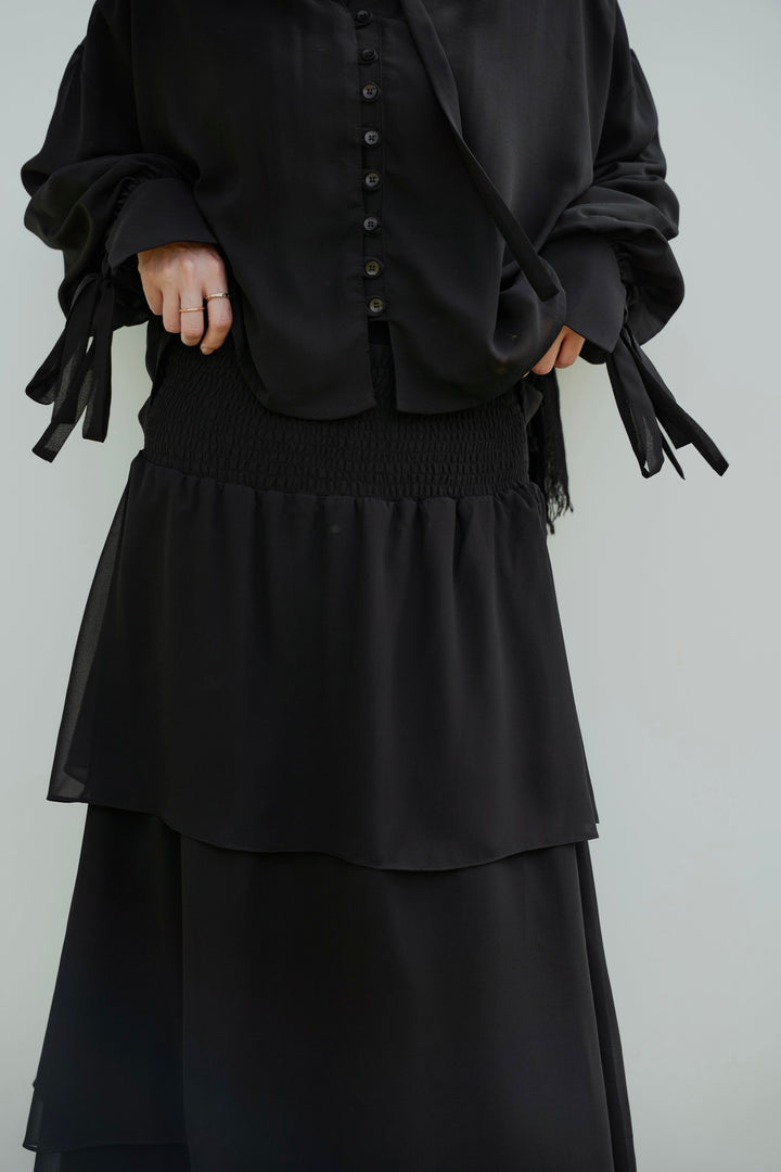 Gathered Waist Chiffon Set C0536