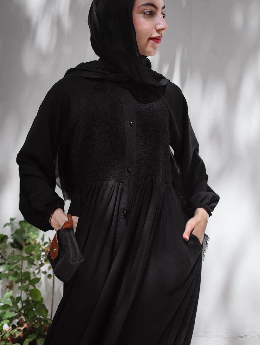 Gathered Shirt Abaya C0399