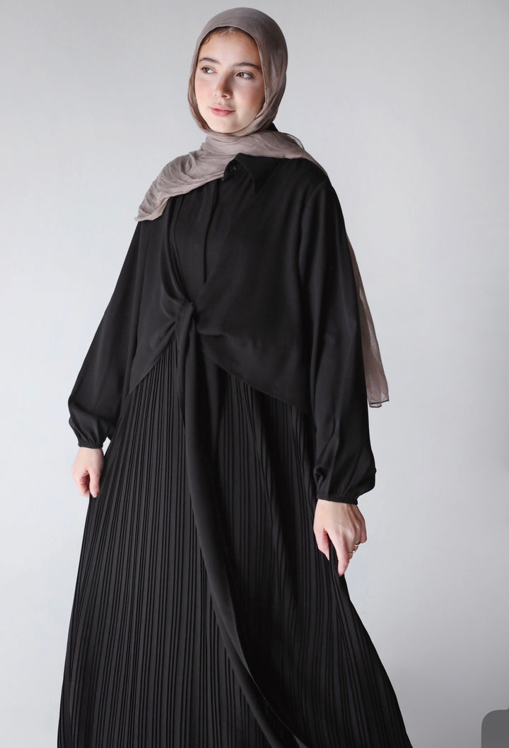 Wrap Pleated Abaya C0506
