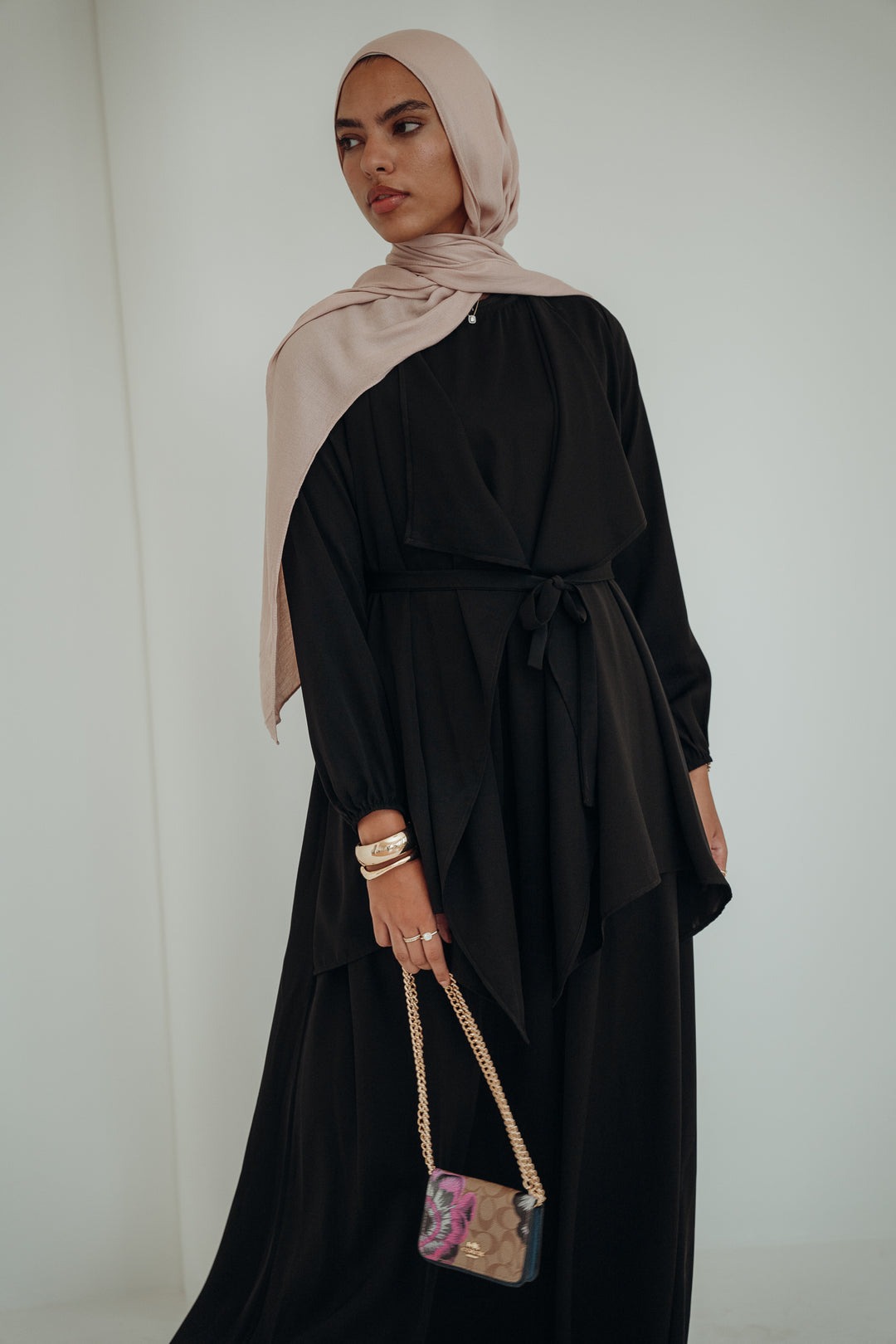 Waterfall Silk Abaya C0418