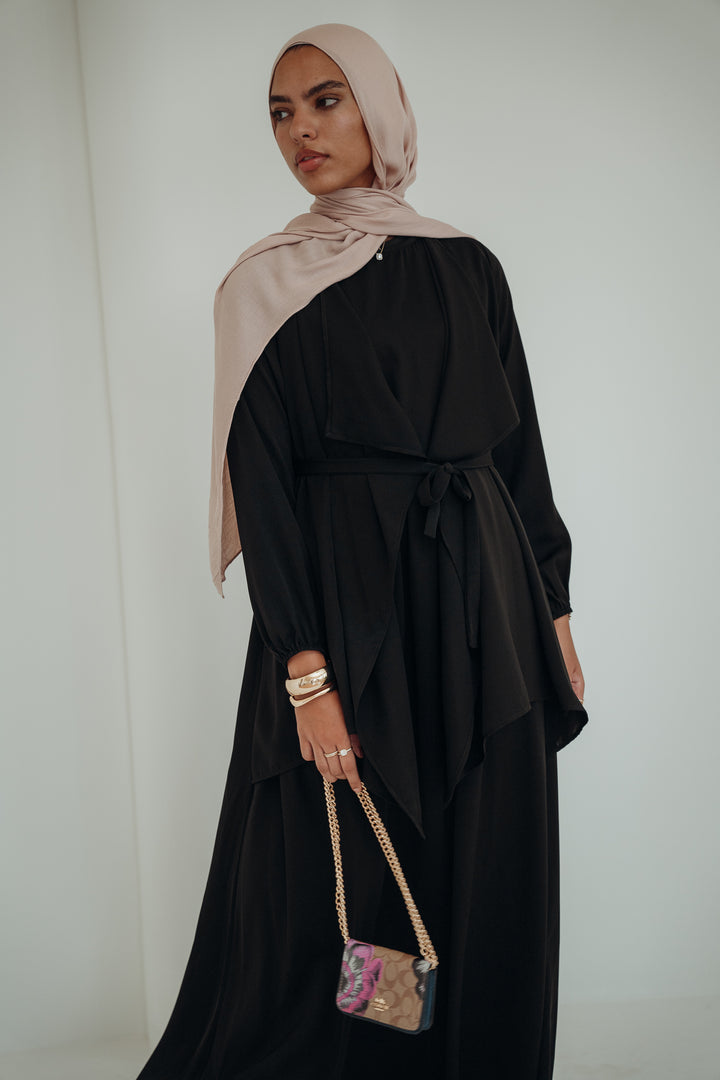 Waterfall Silk Abaya C0418