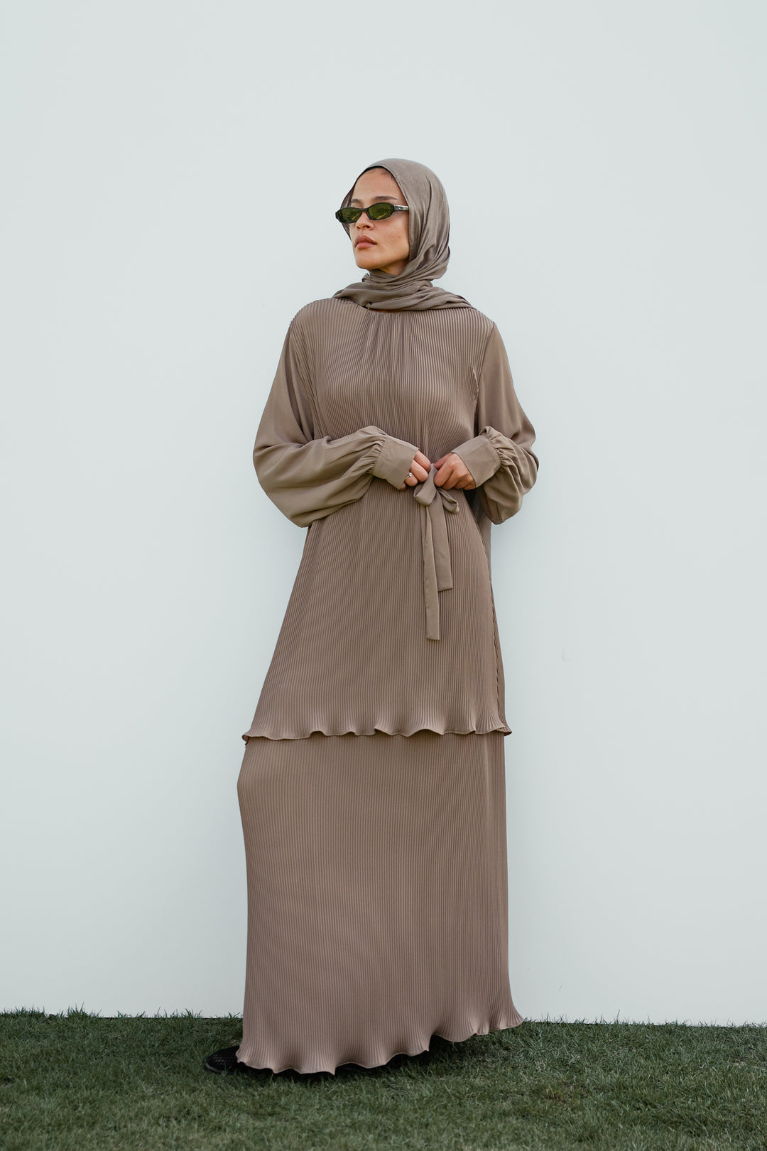 Layered pleated dress C0249