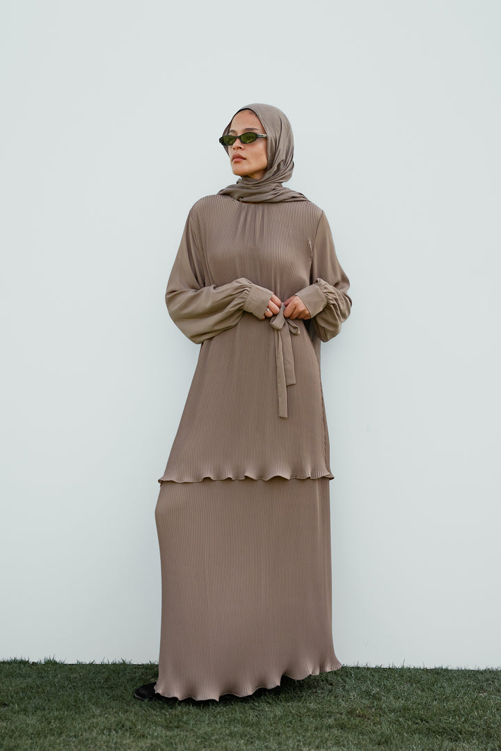 Layered pleated dress C0249