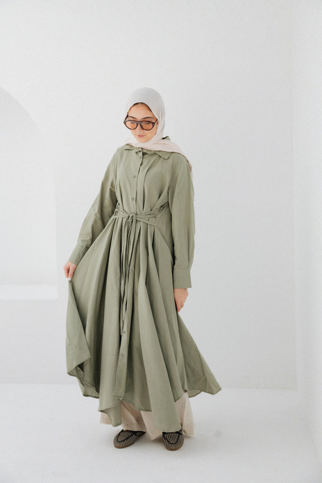 Asymmetrical Shirt Dress  C0519