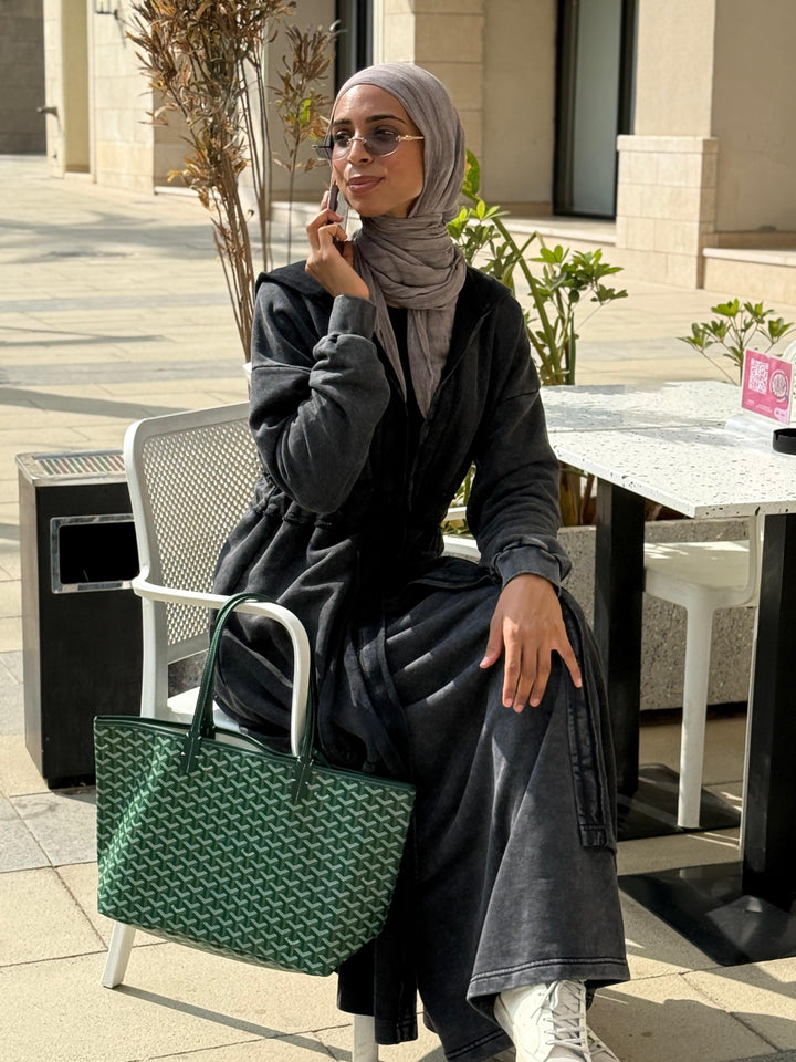 Washed gypsy hooded set C0451