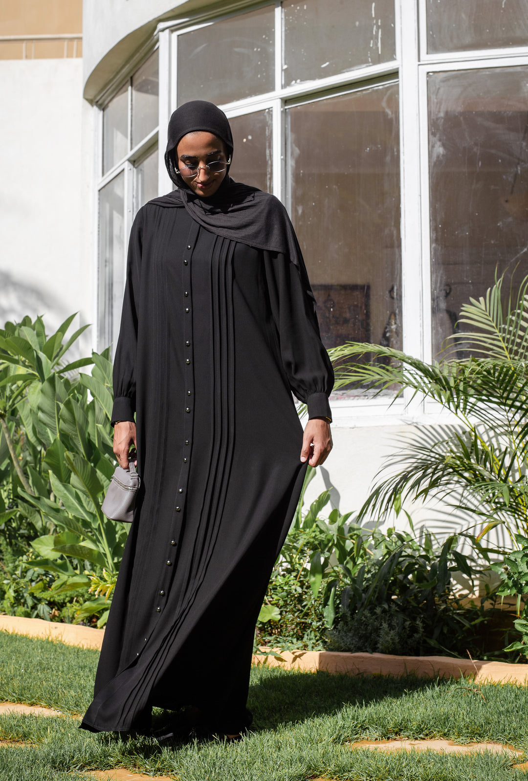 Pleated Shirt Abaya C0551