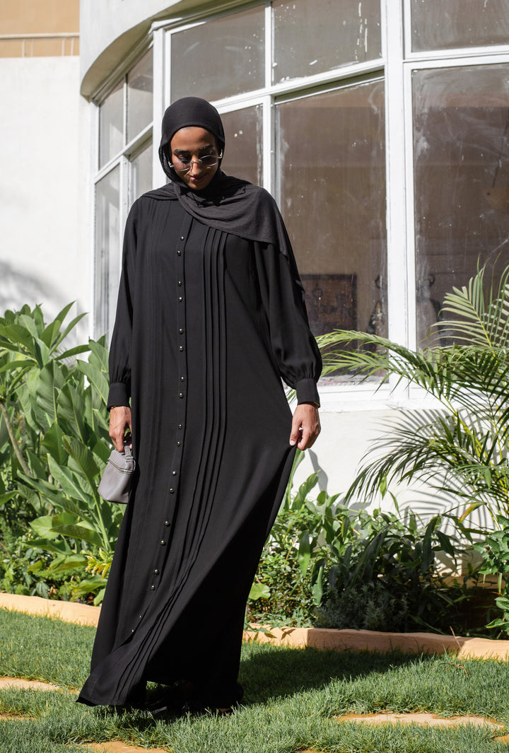 Pleated Shirt Abaya C0551