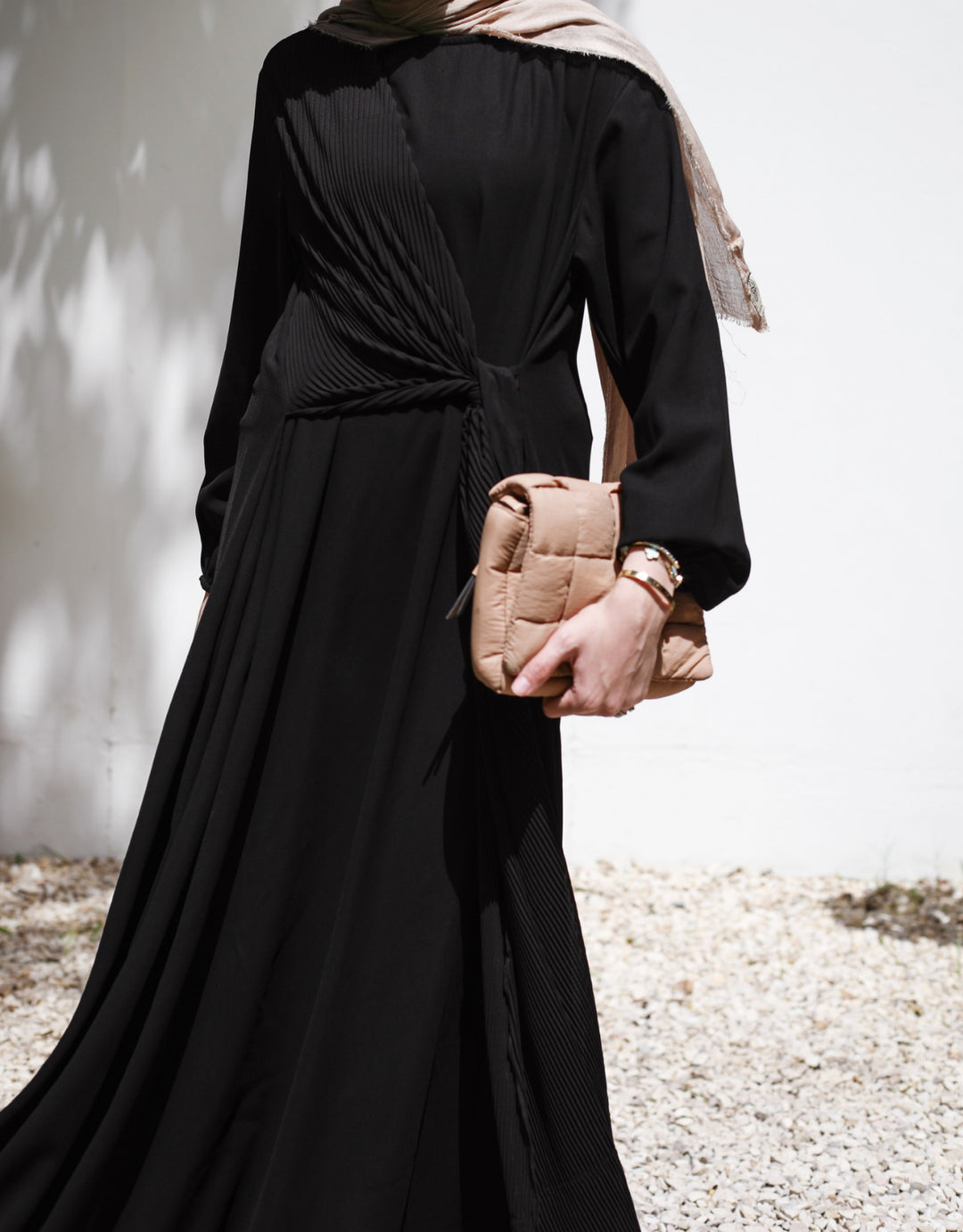 Pleated Tie Abaya C0401