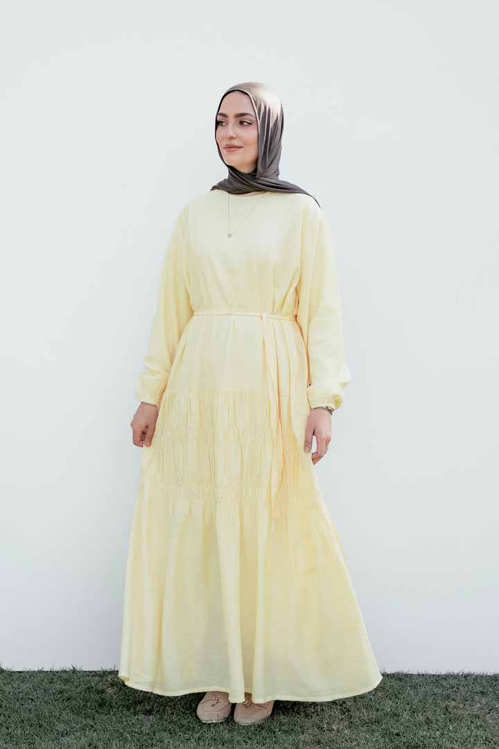 Textured Gathered Maxi Dress C0545