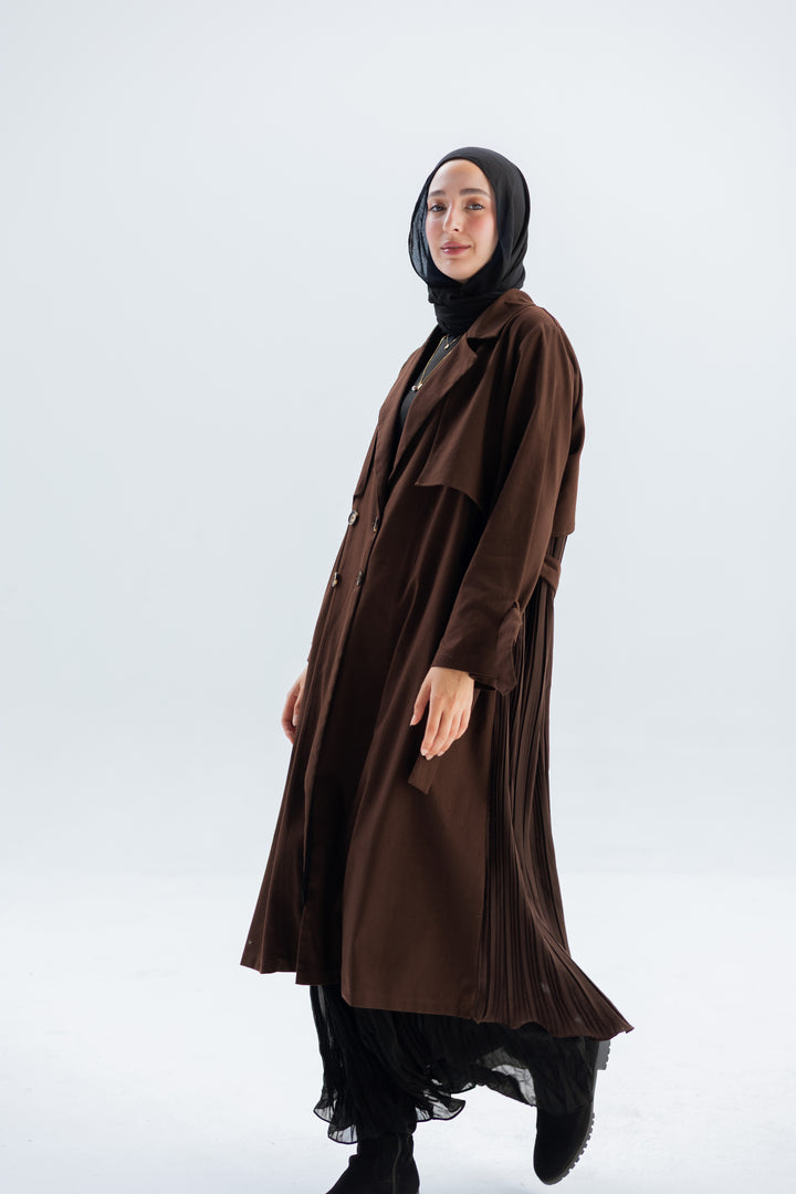 Pleated Trench Coat C0445