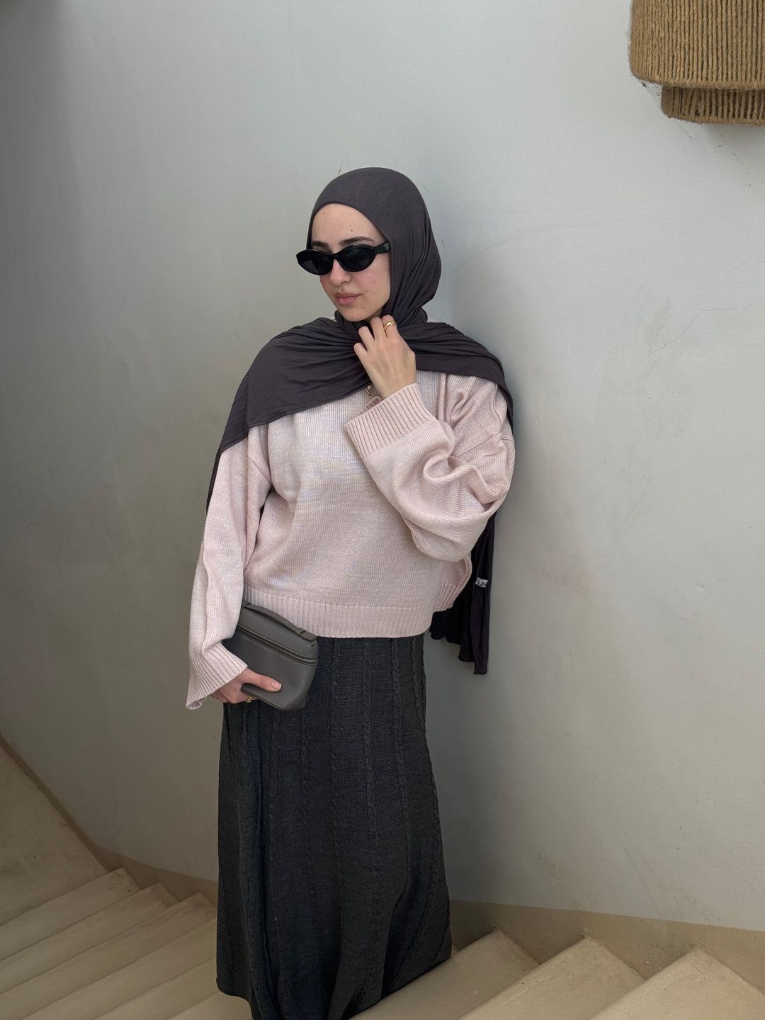 Oversized knitted pullover C0339