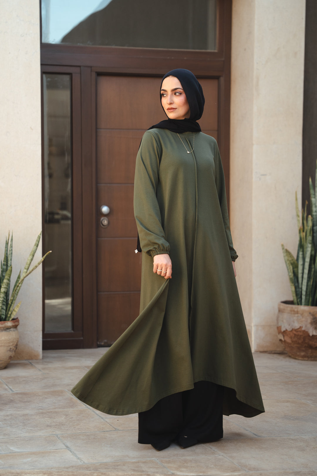 Asymmetric Seam Cotton Tunic C0547