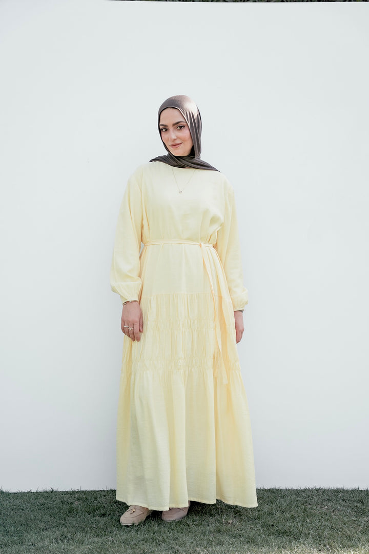 Textured Gathered Maxi Dress C0545