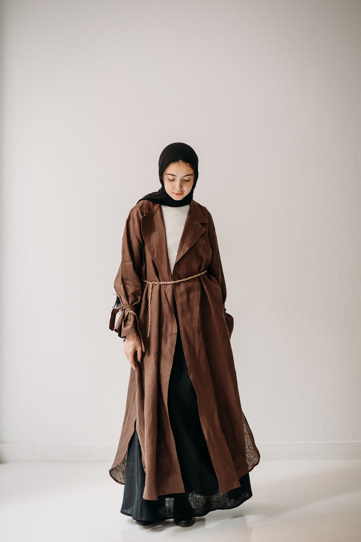 Maxi Trench Linen Coat C0430