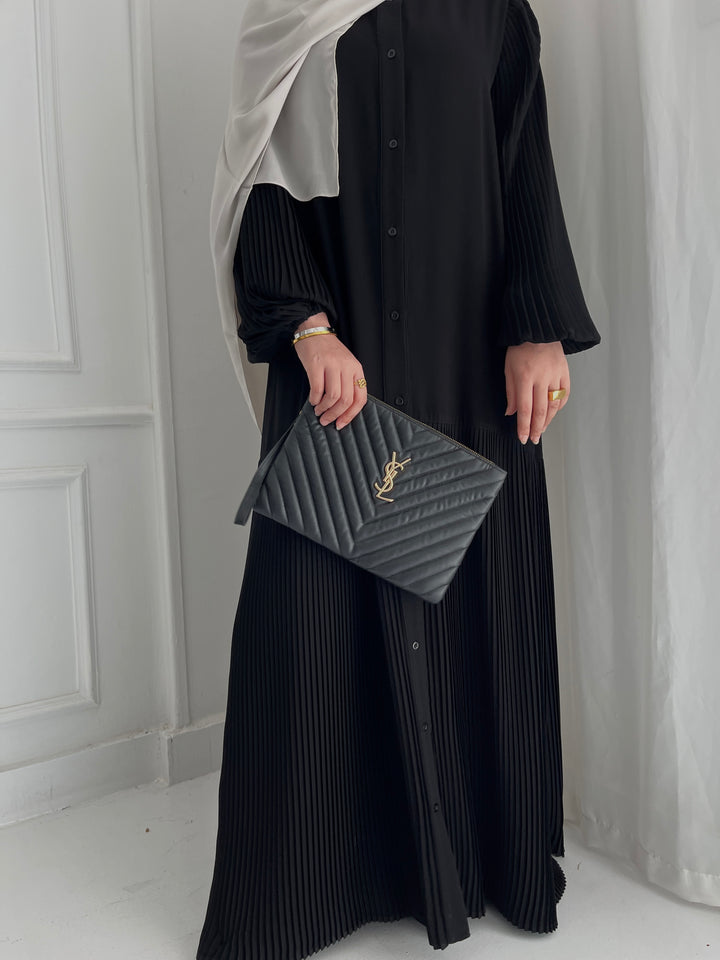 Pleated shirt abaya C0251