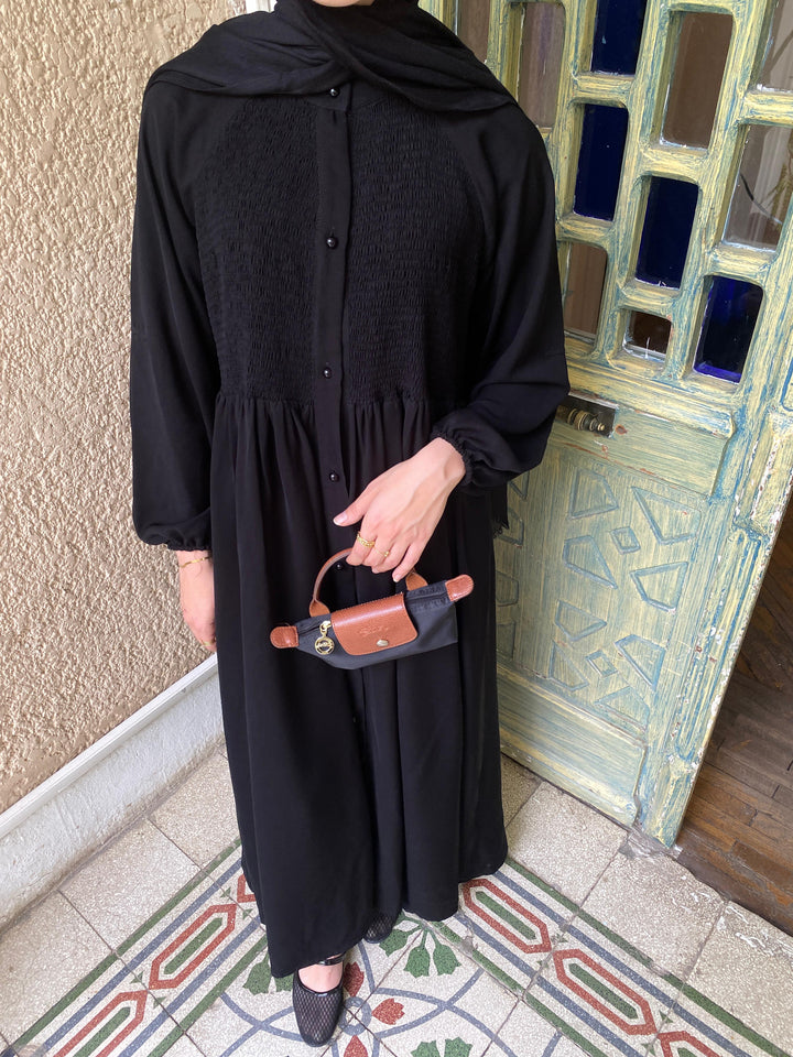 Gathered Shirt Abaya C0399