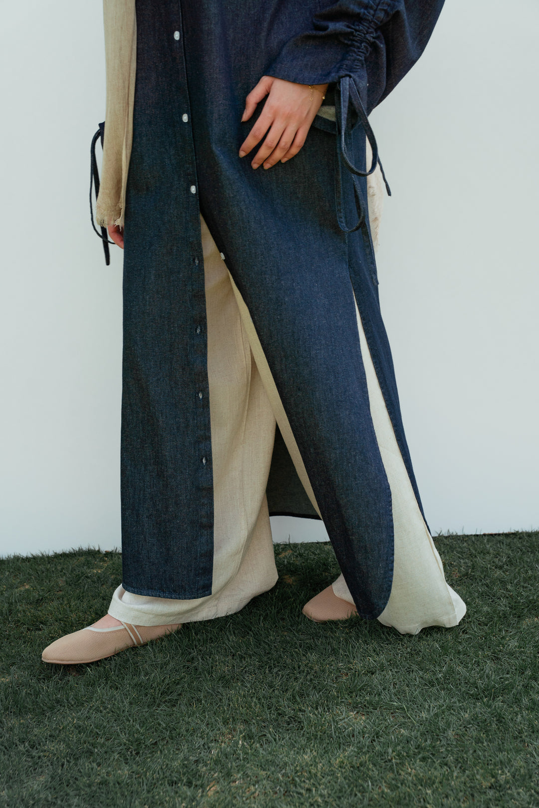Gathered Denim Shirt C0538