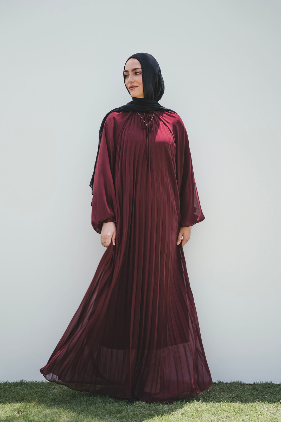 Pleated Chiffon Maxi Dress C0548