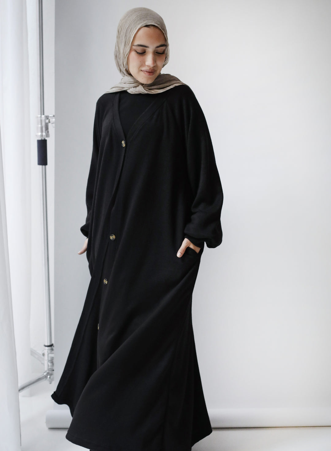 Maxi knit cardigan dress