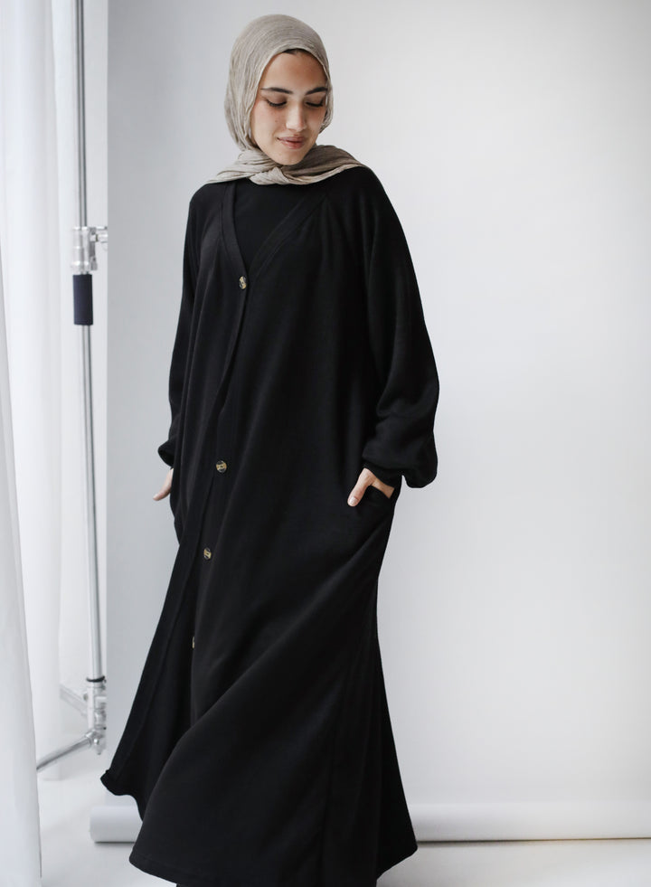 Maxi knit cardigan dress