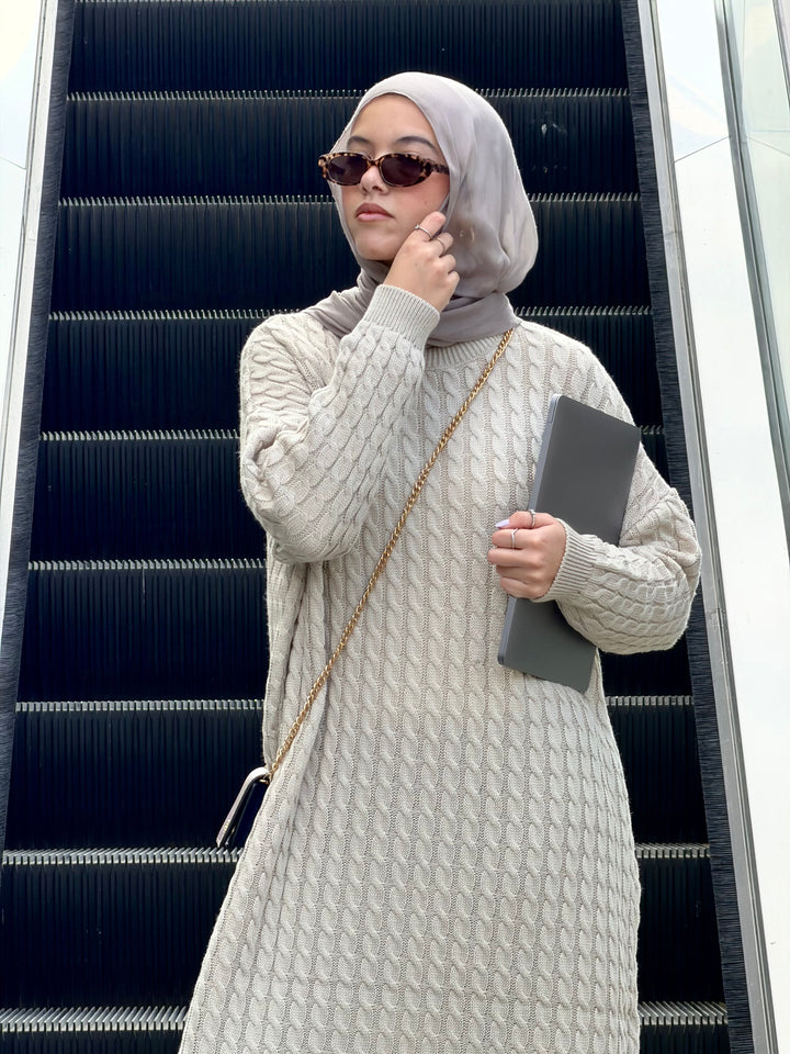 Cable knitted dress C0332