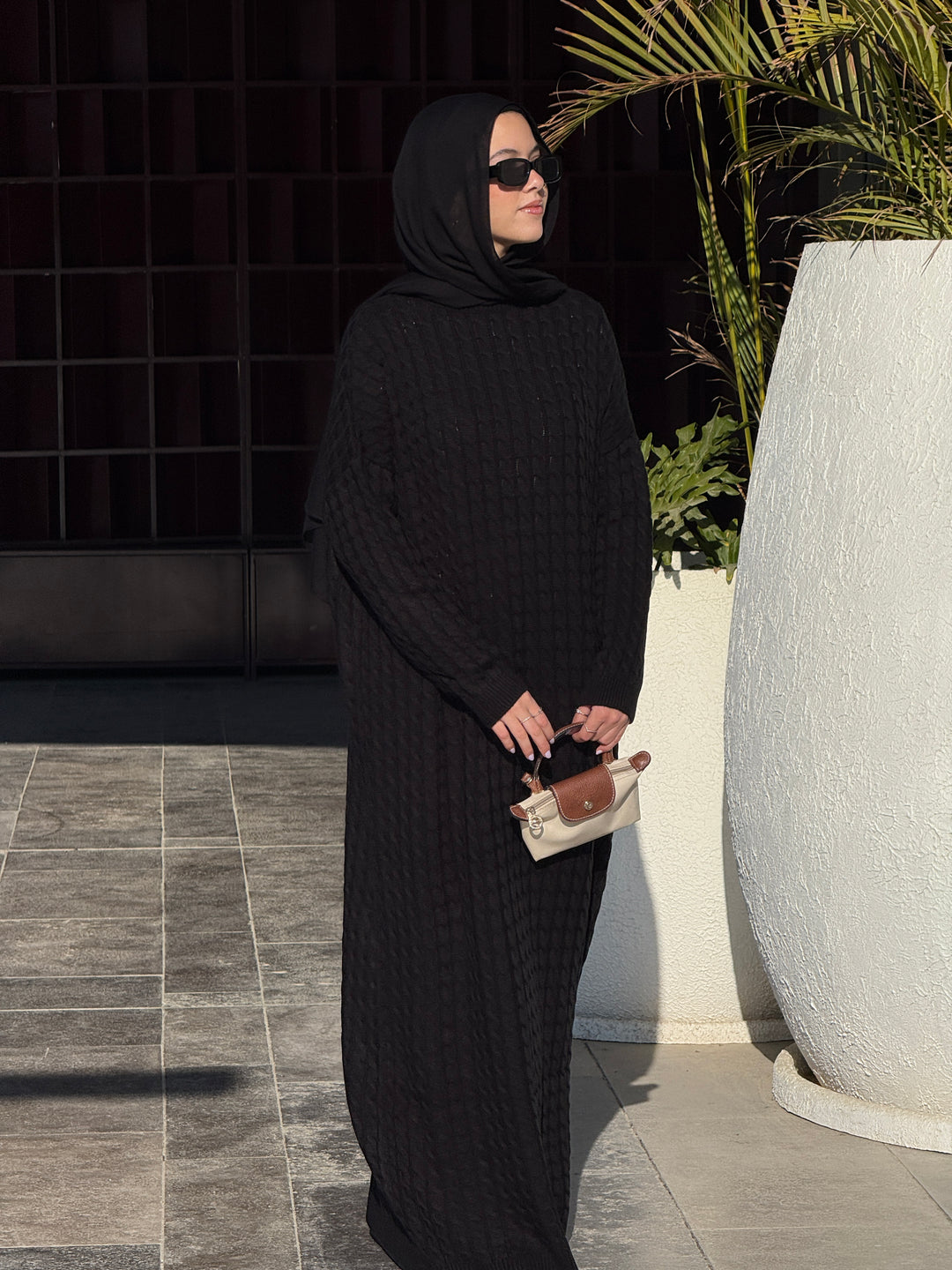 Cable knitted dress C0332