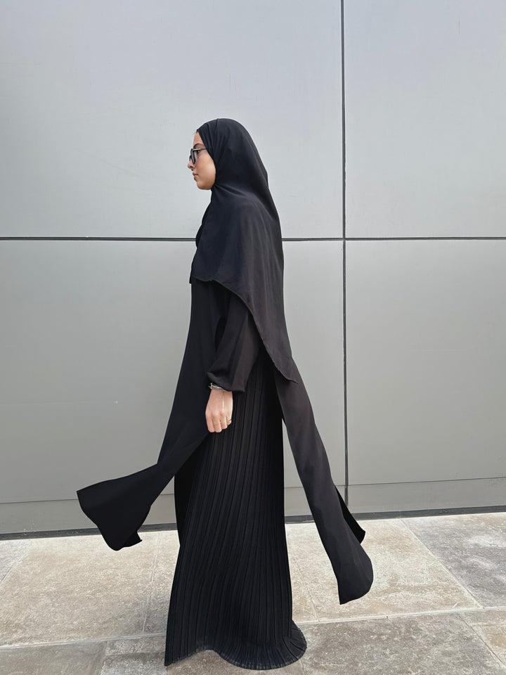 One piece pleated abaya C0219