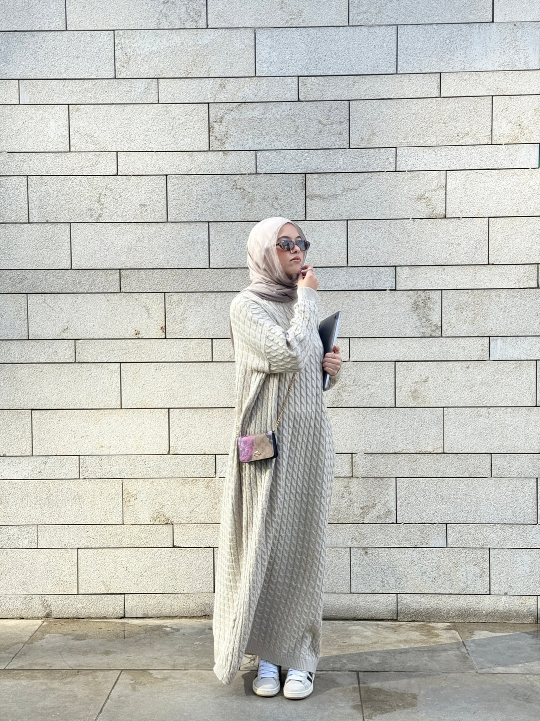 Cable knitted dress C0332