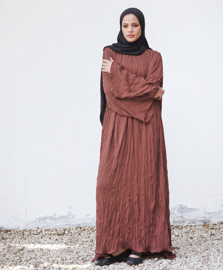 Crinkled Chiffon Dress c0512