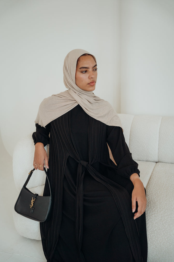 Pleated Knot Abaya C0425