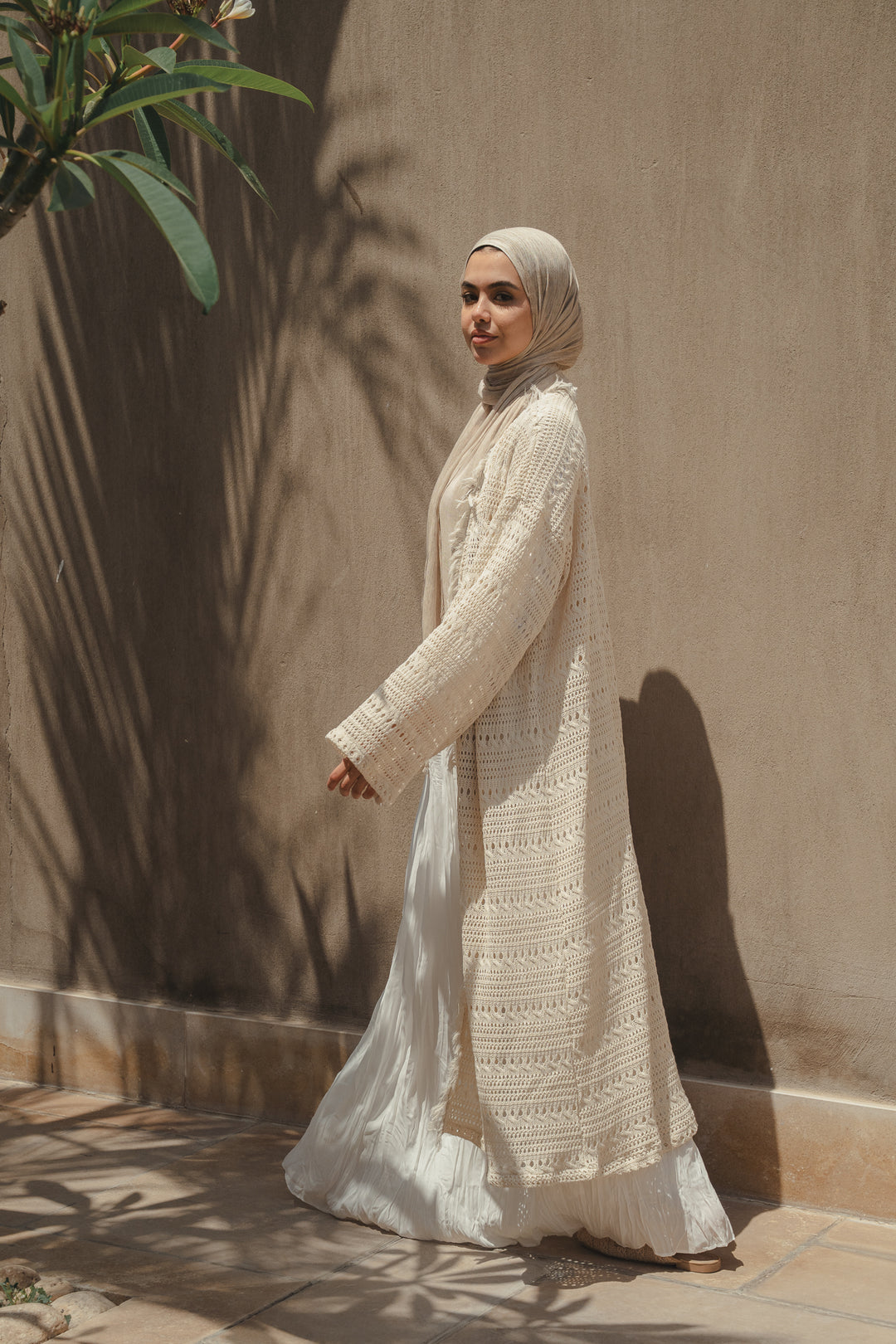Soft Crochet Longline Kimono C0546