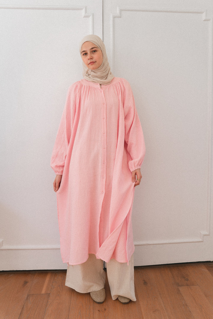 Muslin Shirt Dress C0400