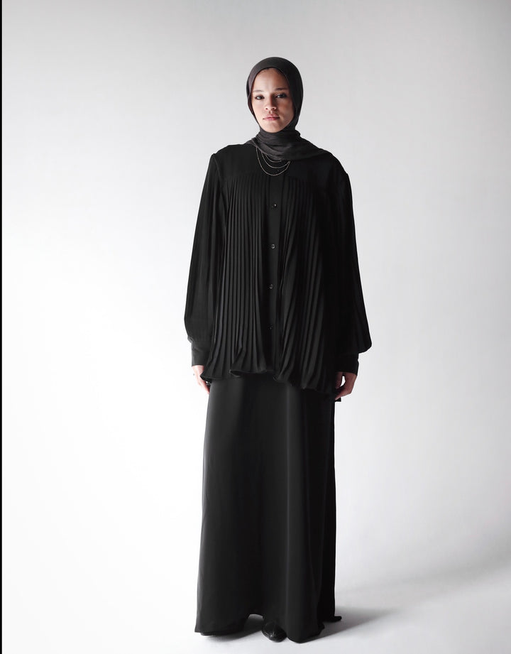 Buttoned flow abaya C0472