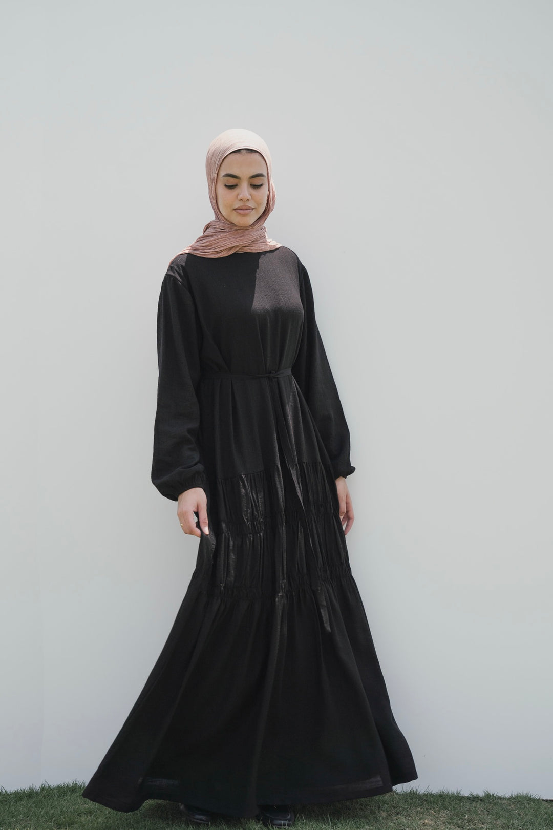 Textured Gathered Maxi Dress C0545