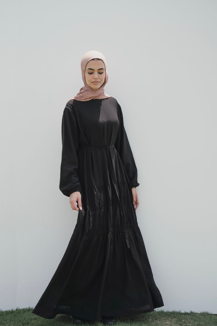 Textured Gathered Maxi Dress C0545