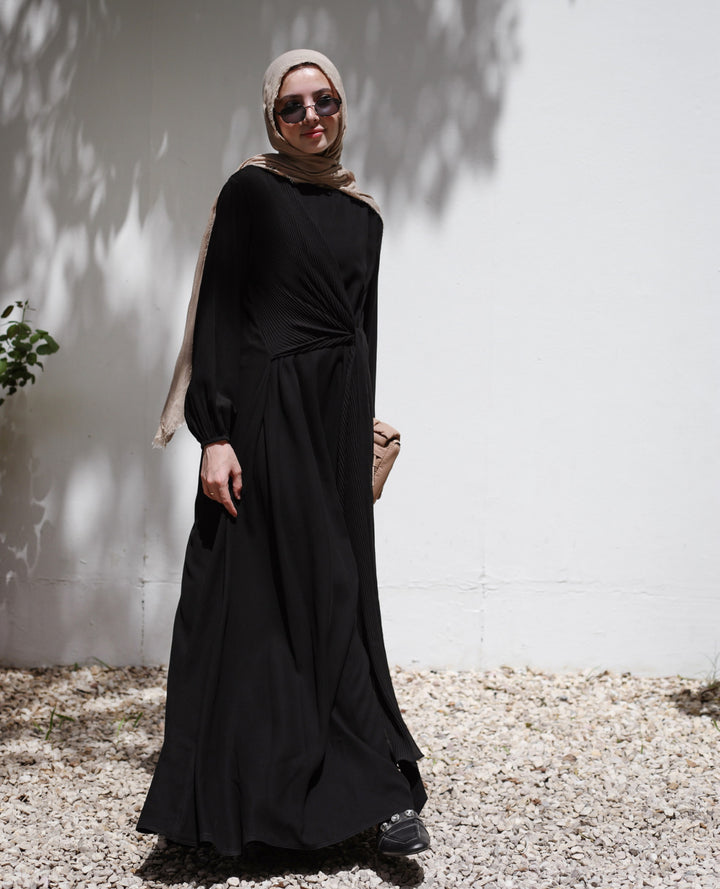 Pleated Tie Abaya C0401