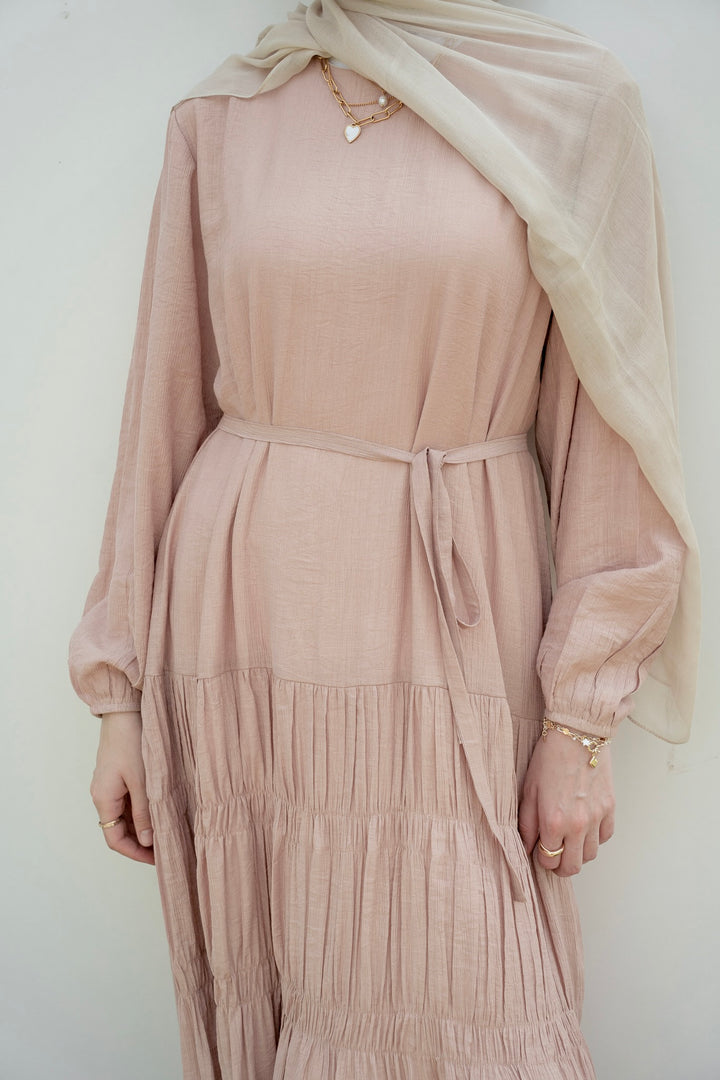 Textured Gathered Maxi Dress C0545