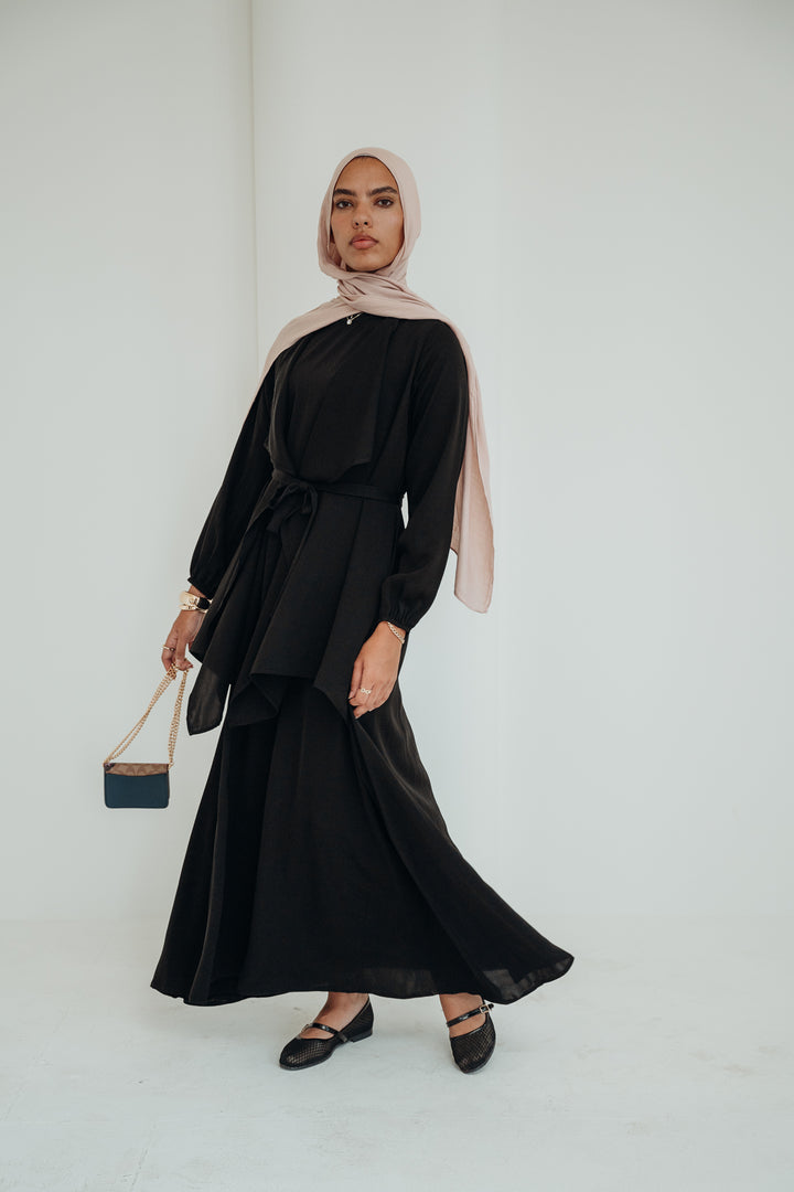 Waterfall Silk Abaya C0418