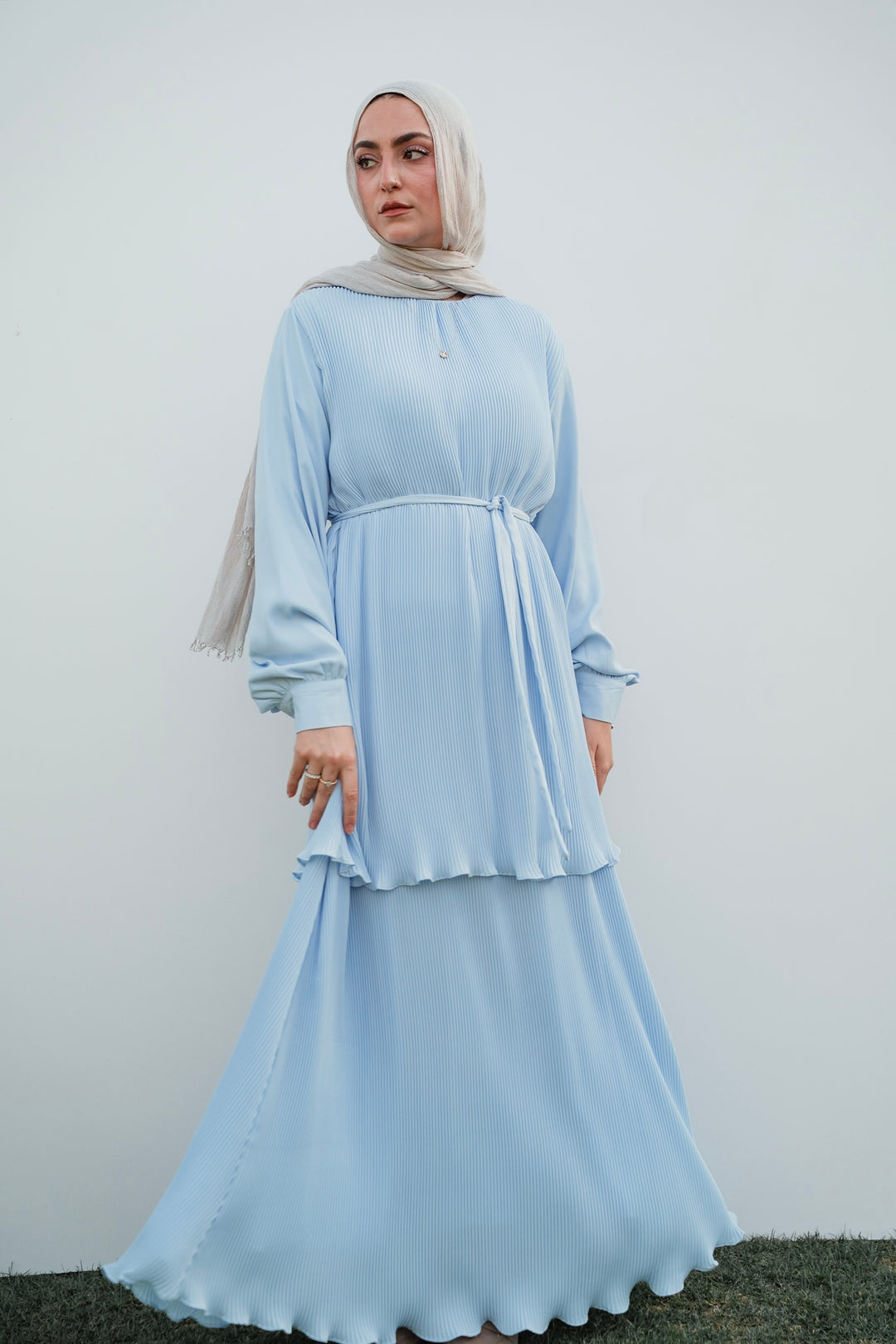 Layered pleated dress C0249