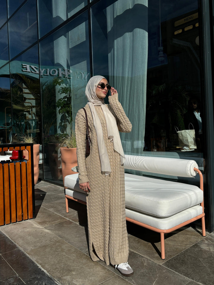 Cable knitted dress C0332