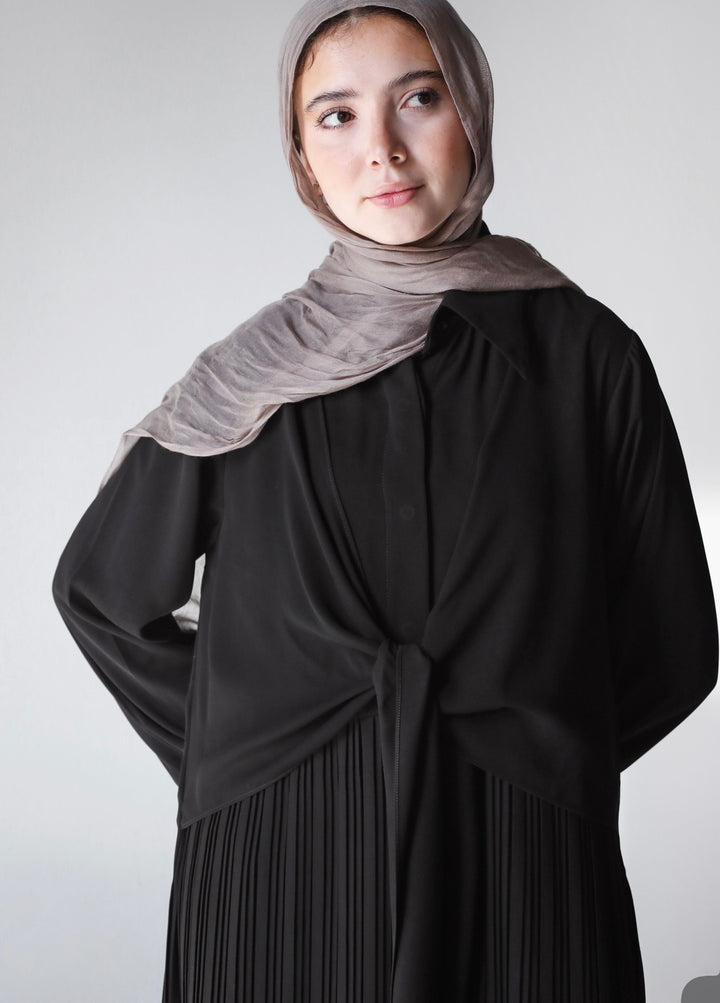 Wrap Pleated Abaya C0506
