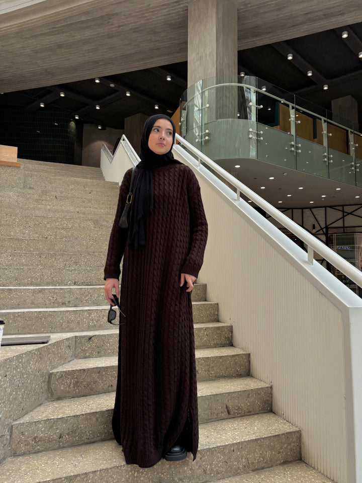 Cable knitted dress C0332