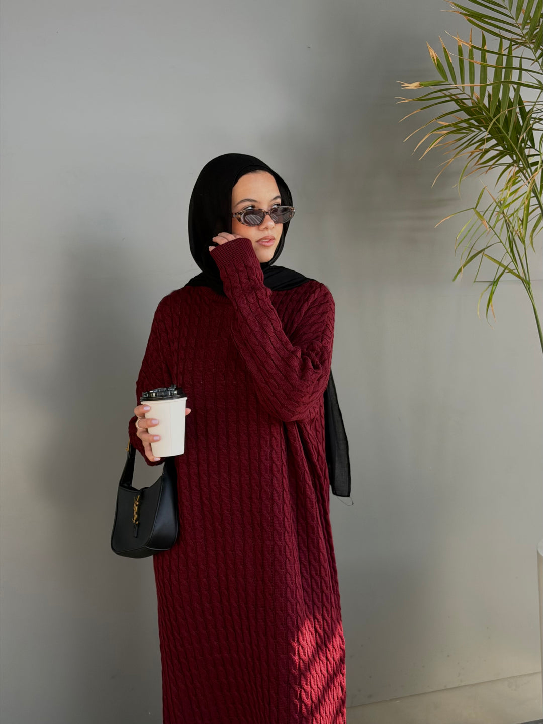 Cable knitted dress C0332